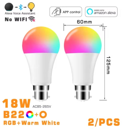 Smart RGB LED Light Bulb - Alexa & Voice Control